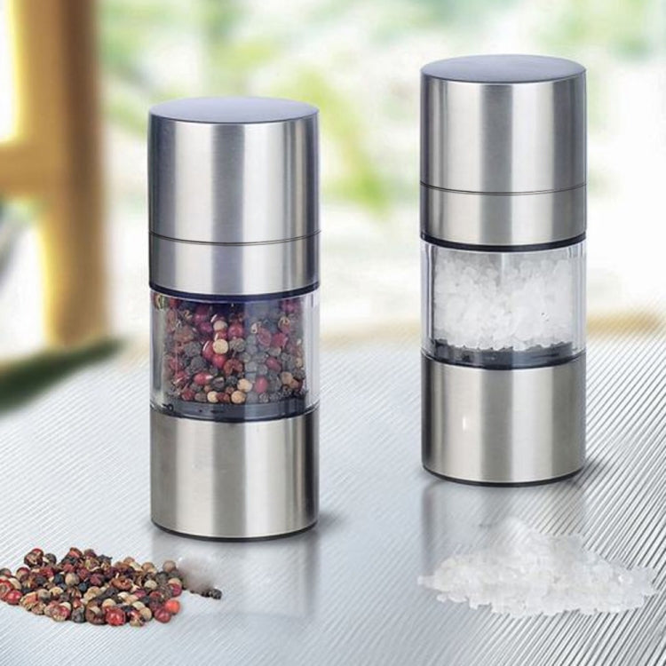 Manual Pepper Mill Stainless Steel Salt Grinder, 12x5cm