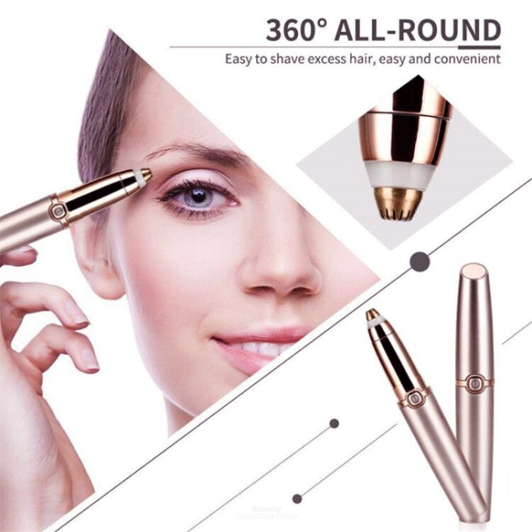 Push Button Electric Eyebrow Trimmer Automatic Hair Removal Device, Push Button Pearl Whit, Push Button Rose Gold
