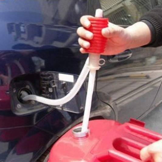 Creative Hand Manual Gas Oil Water Liquid Transfer Pump Siphon Hose for Car Motorcyle Truck Car Liquid Pump, Red