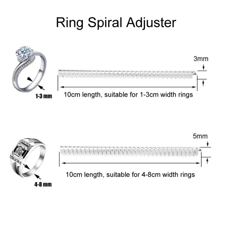 Vintage Spiral Based Ring Size Adjuster, Guard Tightener Reducer Resizing Tools Jewelry Parts, 3mm