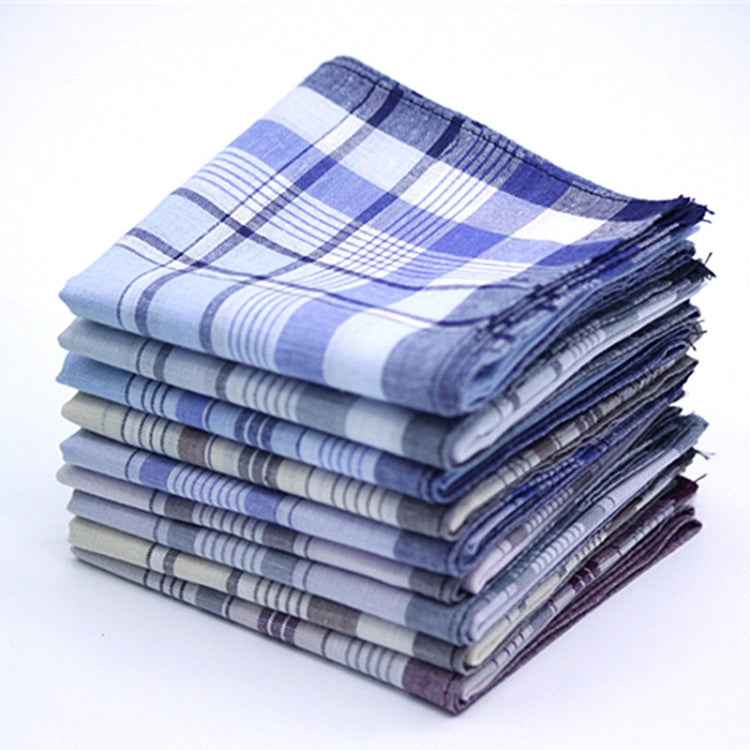 Multicolor Plaid Stripe Men Pocket Squares Business Chest Towel Handkerchiefs  100% Cotton
