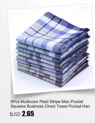 Multicolor Plaid Stripe Men Pocket Squares Business Chest Towel Handkerchiefs  100% Cotton
