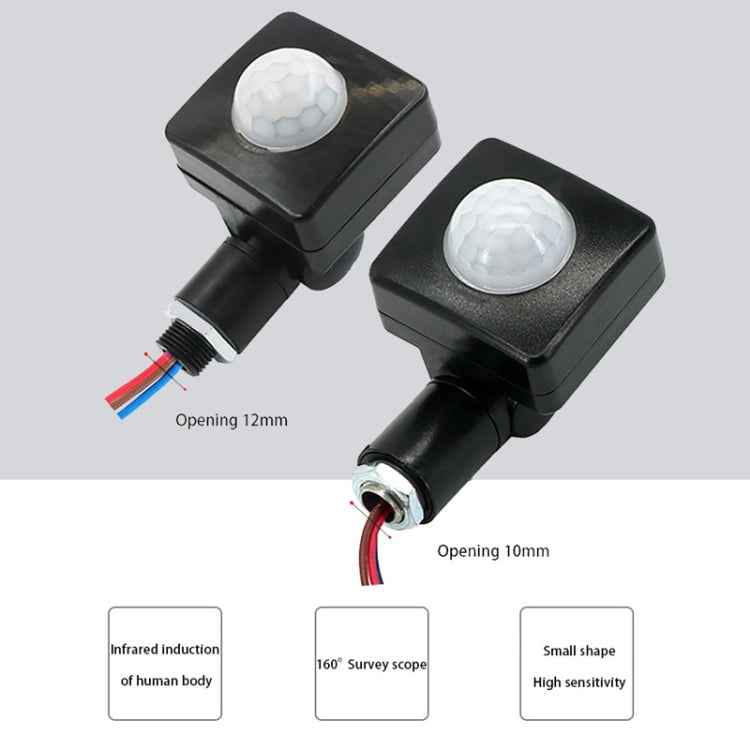 Automatic Security PIR Infrared Motion Sensor Detector Wall Spotlights Switch, 10mm, 12mm