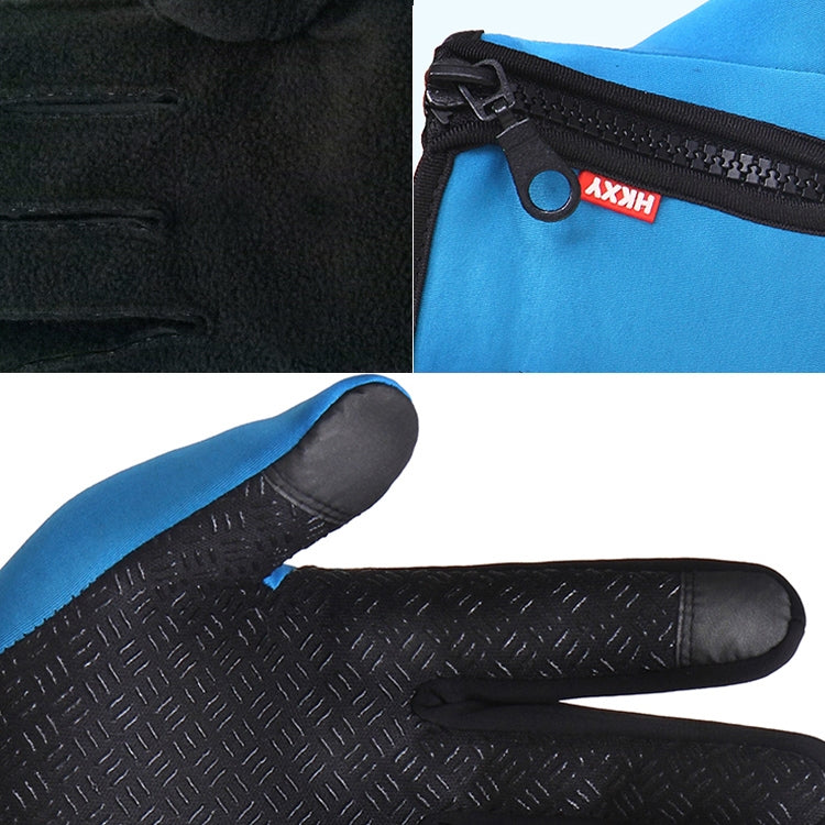 Cycling Gloves Full Finger Neoprene PU Breathable Leather Warm Winter Outdoor Sports Gloves, L, XL, M