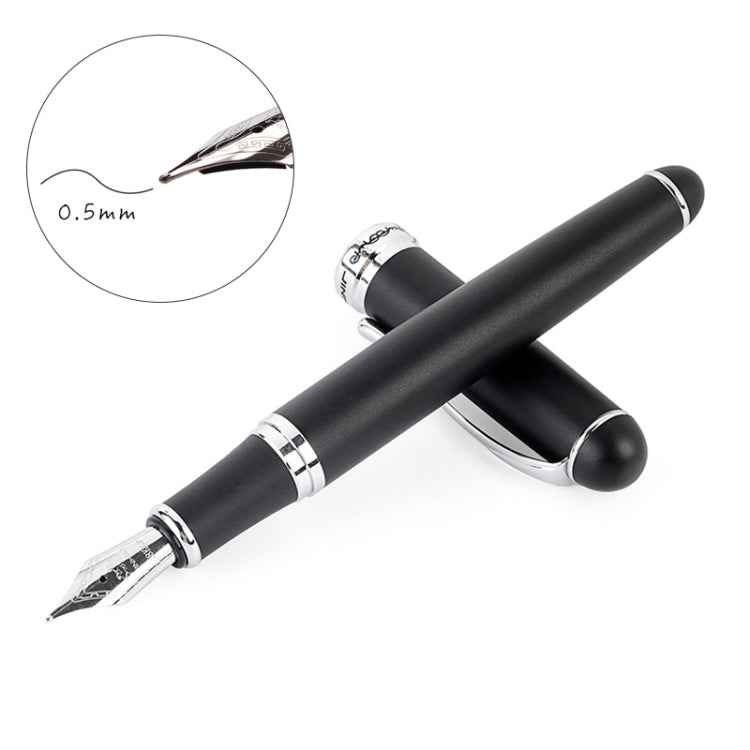 X750 Stationery Stainless Steel Fountain Pen Medium Nib Ink Pens School Oiifice Gift, 0.5mm, 1.1mm