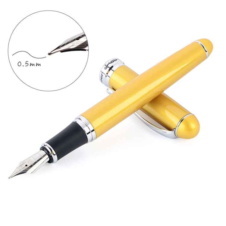 X750 Stationery Stainless Steel Fountain Pen Medium Nib Ink Pens School Oiifice Gift, 0.5mm, 1.1mm