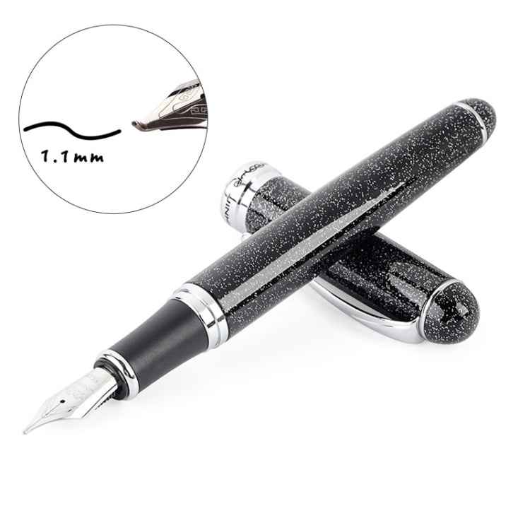 X750 Stationery Stainless Steel Fountain Pen Medium Nib Ink Pens School Oiifice Gift, 0.5mm, 1.1mm