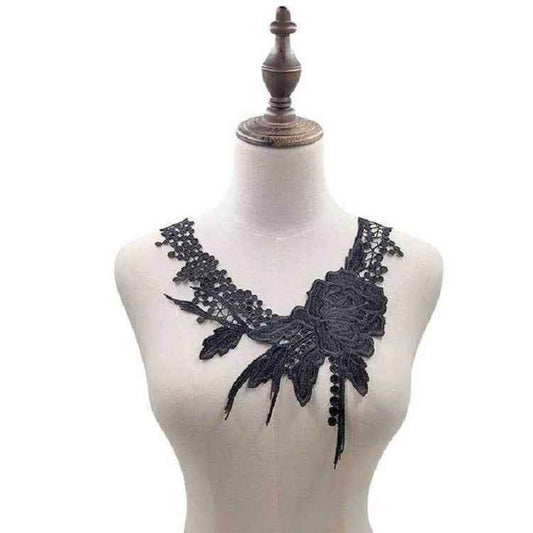 Lace Flower Embroidered Collar Fake Collar Clothing Accessories, Size: 31 x 30cm, Red, Red Wine, Pink, Green, Blue, Sky Blue, Purple, Gray, Beige, Black, Purple Pink, Gold, Gold Brown, Navy, Rose Red, Brown, Apricot, White