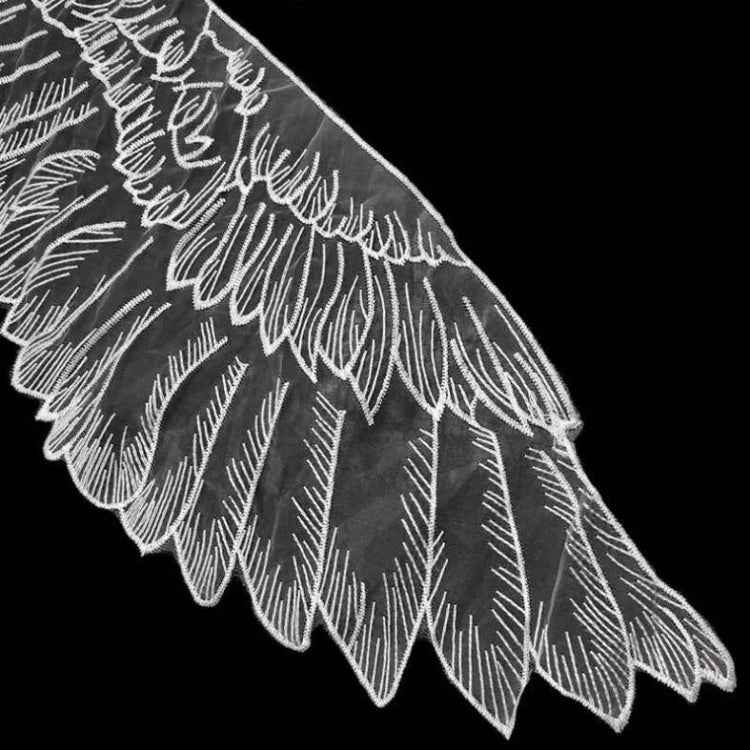 1 Pair Organza Wings Shape Embroidery DIY Clothing Accessories, Red, Black, Gold, White