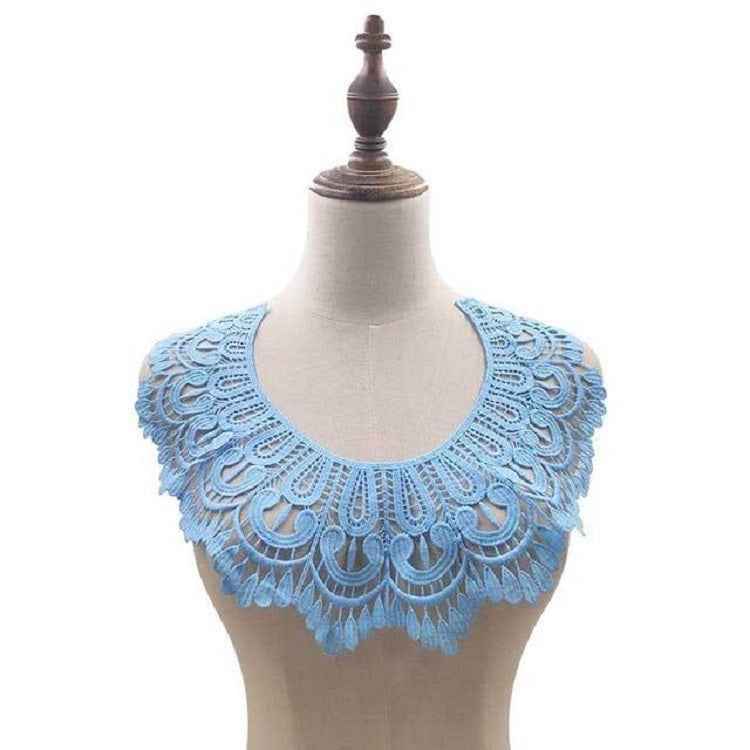 Milk Silk Lace Embroidered Collar Three-dimensional Hollow Fake Collar DIY Clothing Accessories, Size: 32 x 32cm, Red Wine, Sky Blue, Gray, Beige, Black, Rose Red, White