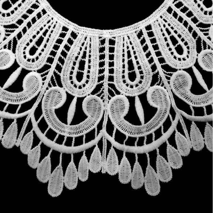 Milk Silk Lace Embroidered Collar Three-dimensional Hollow Fake Collar DIY Clothing Accessories, Size: 32 x 32cm, Red Wine, Sky Blue, Gray, Beige, Black, Rose Red, White