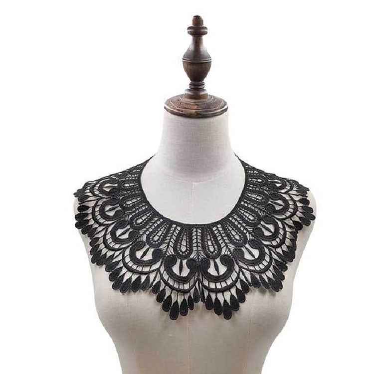 Milk Silk Lace Embroidered Collar Three-dimensional Hollow Fake Collar DIY Clothing Accessories, Size: 32 x 32cm, Red Wine, Sky Blue, Gray, Beige, Black, Rose Red, White