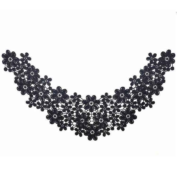 Lace Collar Three-dimensional Hollow Embroidered Fake Collar DIY Clothing Accessories, Size: About 45 x 26cm, Red, Green, Blue, Sky Blue, Purple, Gray, Black, Gold, Beige Brown, Gold Brown, Gold Line, Silver, Navy, Red Bean Paste Powder, Rose Red, Whit...