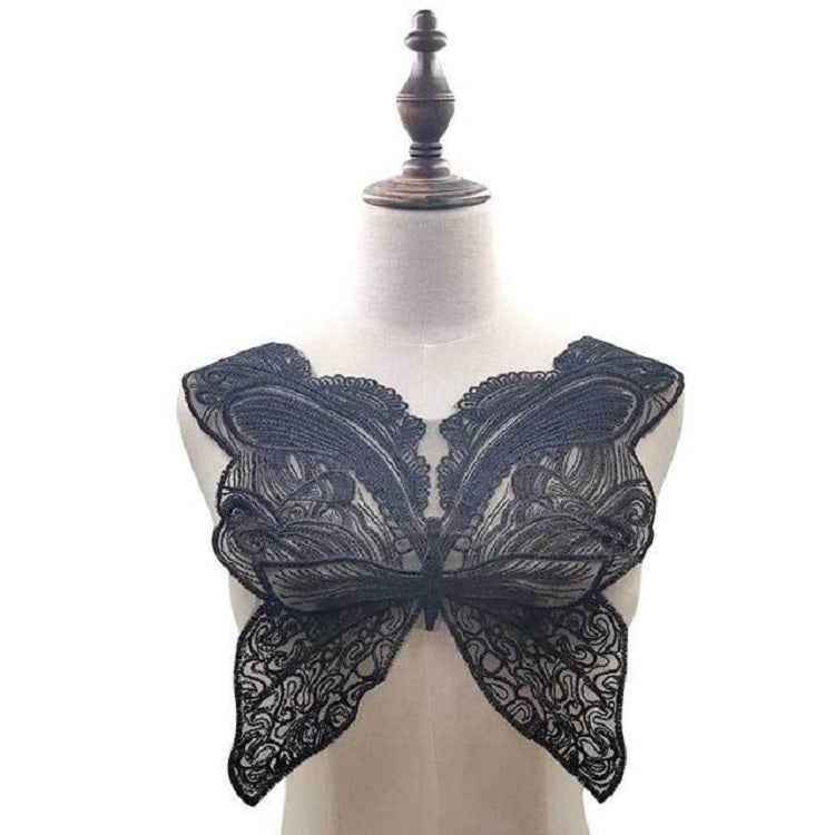Butterfly Shape Embroidery Corsage Lace Collar DIY Clothing Accessories, Size: About 42 x 38cm