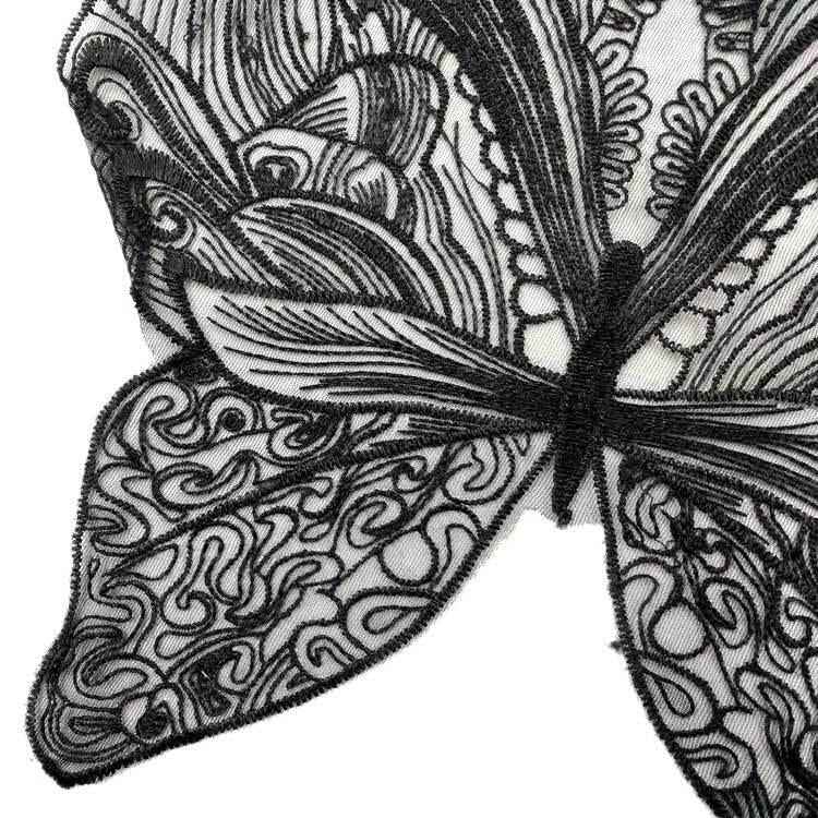 Butterfly Shape Embroidery Corsage Lace Collar DIY Clothing Accessories, Size: About 42 x 38cm