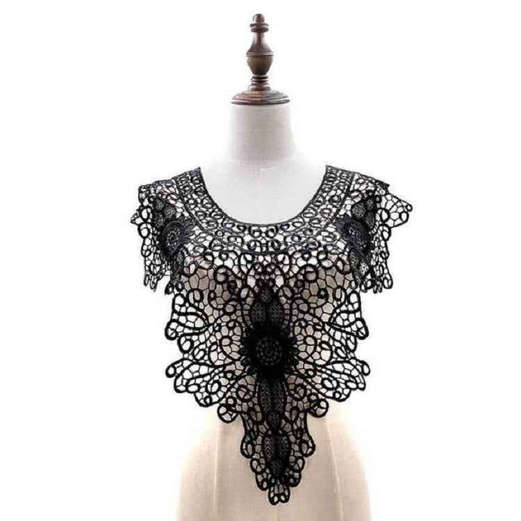 Lace Embroidery Hollow Fake Collar DIY Clothing Accessories, Size: About 55 x 47cm, Red, Beige, Black, Light Brown, White