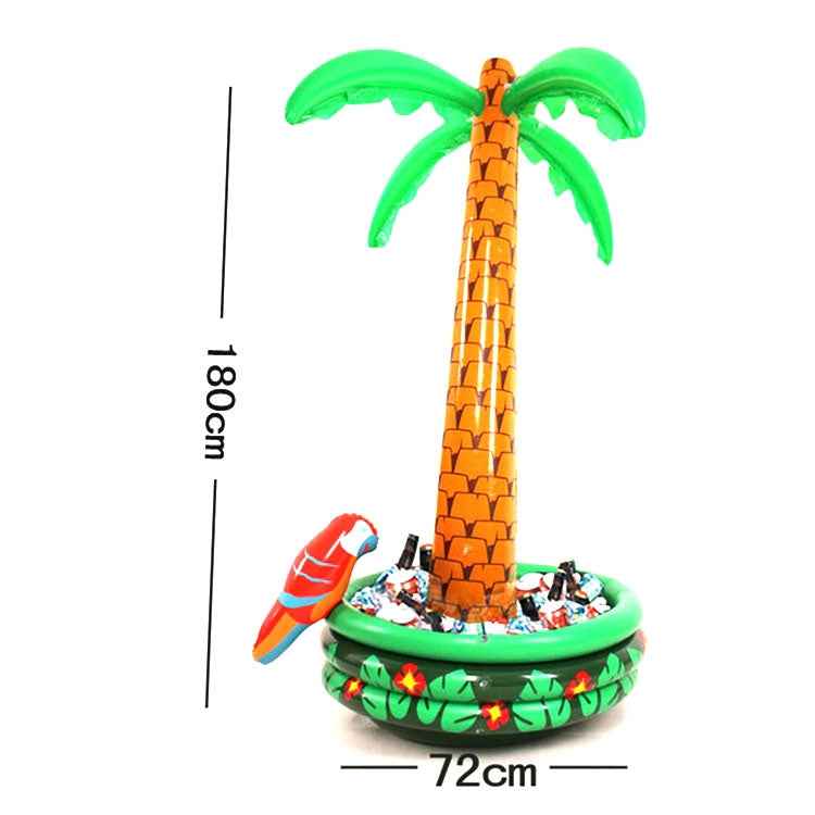 Inflatable Parrot Coconut Tree Shape Beach Water Inflatable Coaster Ice Bucket, Tree Shape