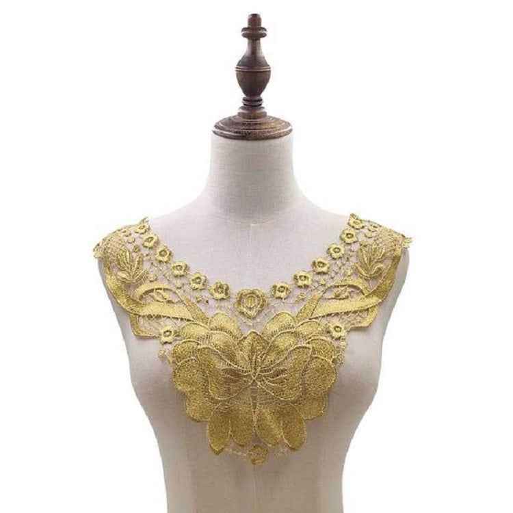 Lace Butterfly Flower Embroidery Collar Flower Three-dimensional Hollow Fake Collar DIY Clothing Accessories, Size: 36 x 30cm, Red Wine, Green, Blue, Sky Blue, Purple, Gray, Beige, Black, Purple Pink, Gold, Gold Brown, Gold Line, Navy, Rose Red, Brown ...