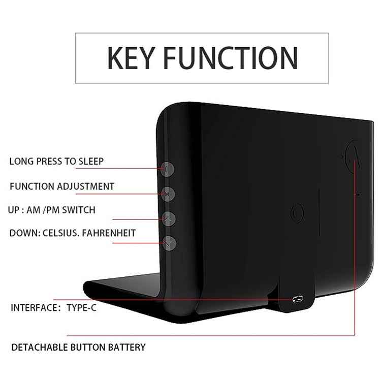 10W QI Universal Multi-function Mobile Phone Wireless Charger with Alarm Clock & Time / Calendar / Temperature Display