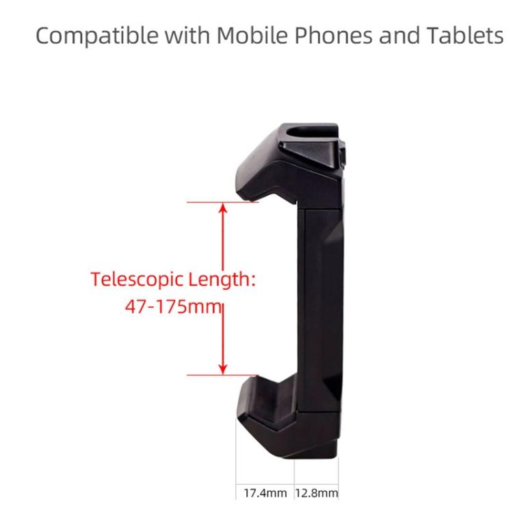 Live Broadcast Tripod Mount Phone Clamp with 1/4 inch Screw Holes & Cold Shoe Base
