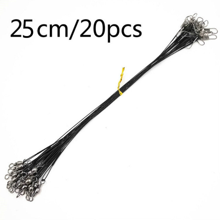 20 PCS Luya Front Wire With Pin Wire Anti-bite Wire, 20CM, 25CM, 30CM, 15CM