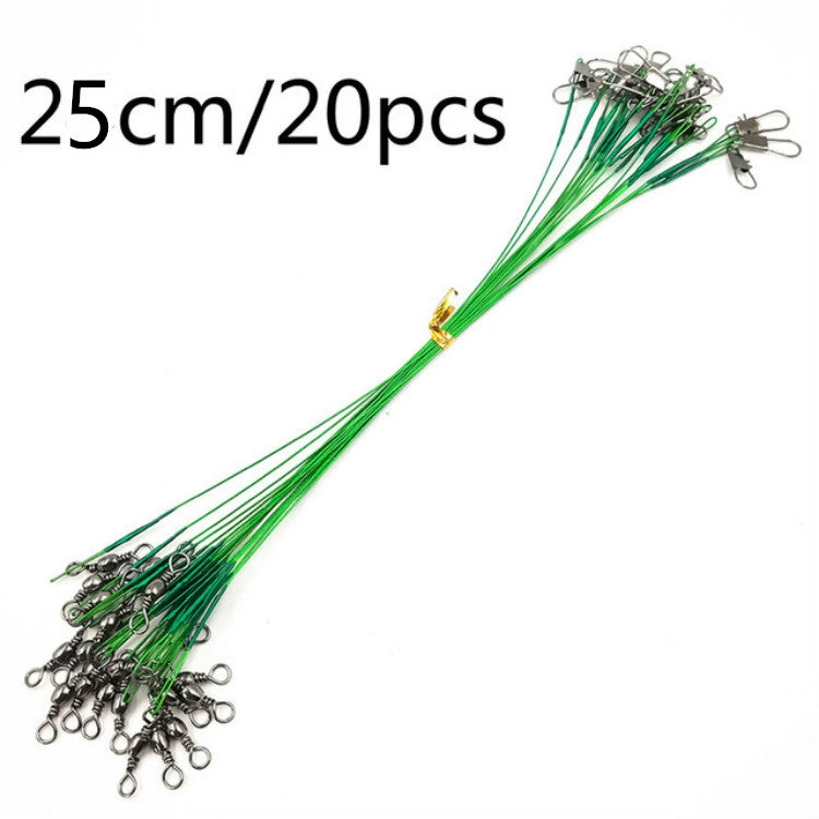 20 PCS Luya Front Wire With Pin Wire Anti-bite Wire, 20CM, 25CM, 30CM, 15CM