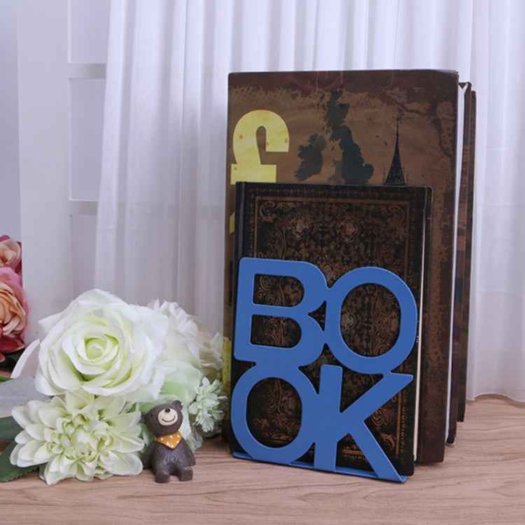 Alphabet Shaped Iron Metal Bookends Support Holder Desk Stands For Books