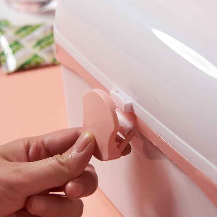 Multifunctional Dustproof Jewelry Cosmetic Plastic Box Household Portable Medicine Box Case, S 24x16.5x14cm, L 27.5x19x18cm