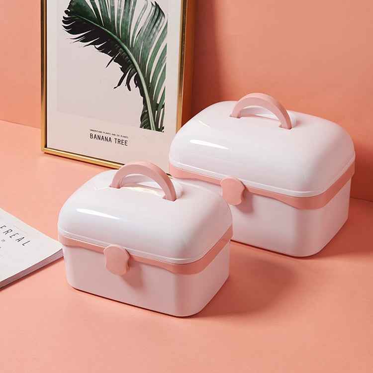 Multifunctional Dustproof Jewelry Cosmetic Plastic Box Household Portable Medicine Box Case, S 24x16.5x14cm, L 27.5x19x18cm