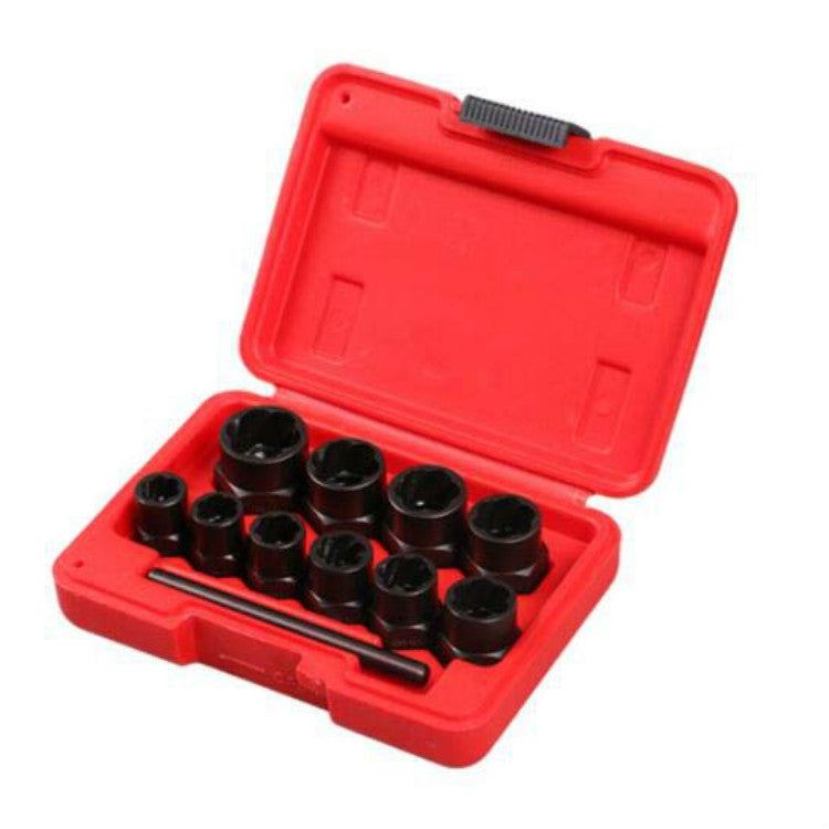 11 In 1 Damaged Nut Removal Tool Anti-Corrosion Sliding Thread Nut Extractor, 11 In 1