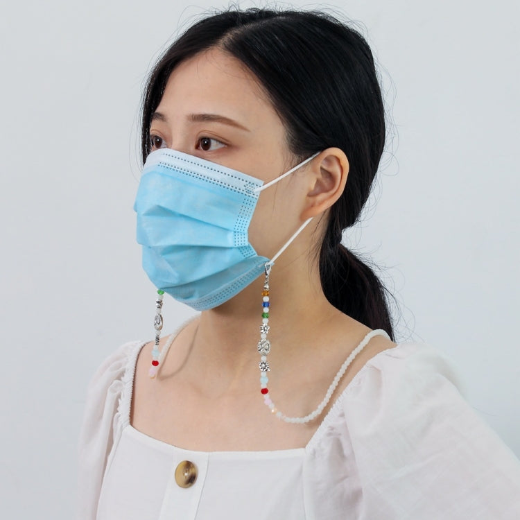 Retro Color Beads Mixed Mask Anti-Lost Lanyard Hanging Glasses Chain, Retro Color Beads Chain