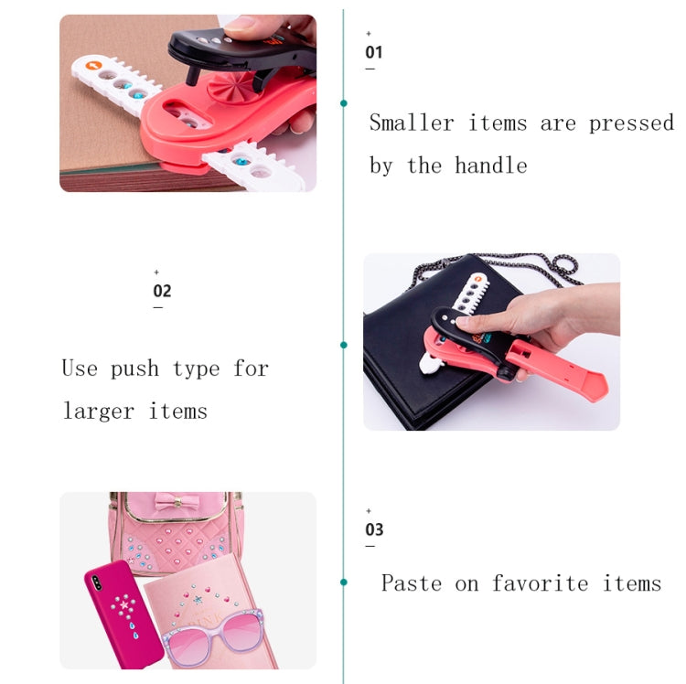 Girl Pretend Play Toy Sticker Diamond Pieces Nailing Machine