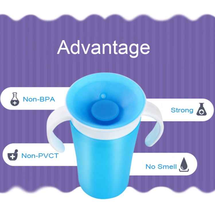 360 Degrees Rotated Baby Learning Drinking Cup With Double Handle Flip