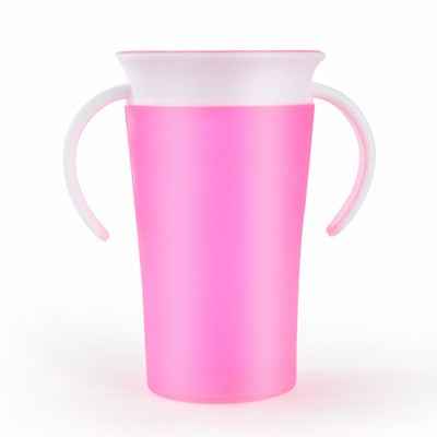 360 Degrees Rotated Baby Learning Drinking Cup With Double Handle Flip