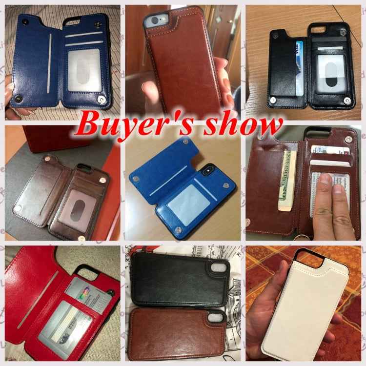 For iPhone XS Retro PU Leather Case Multi Card Holders Phone Cases