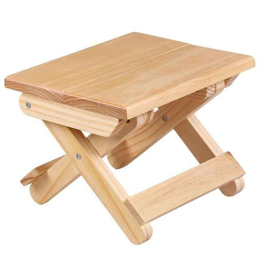 Portable Simple Pine Solid Wooden Folding Stool Outdoor Fishing Chair Stool, Wooden Folding Stool