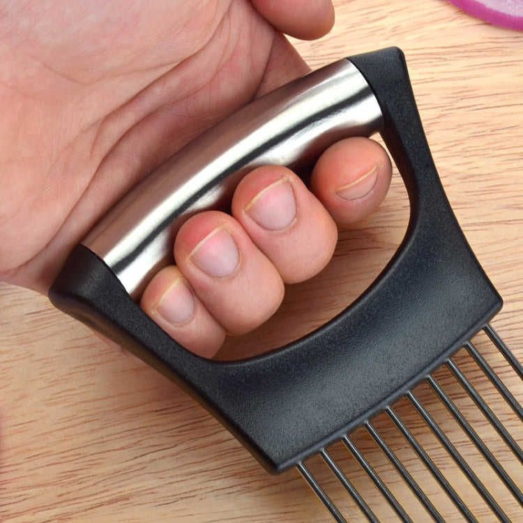 Stainless Steel Onion Fork Holder Pin Kitchen Vegetable Slicing Aid