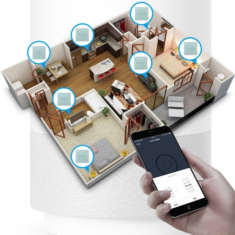 Wifi Wall Touch Panel Switch Voice Control Mobile Phone Remote Control, White 1 Gang (Zero Firewire Wifi ), White 2 Gang (Zero Firewire Wifi ), White 3 Gang (Zero Firewire Wifi ), Black 1 Gang (Zero Firewire Wifi ), Black 2 Gang (Zero Firewire Wifi  ) ...