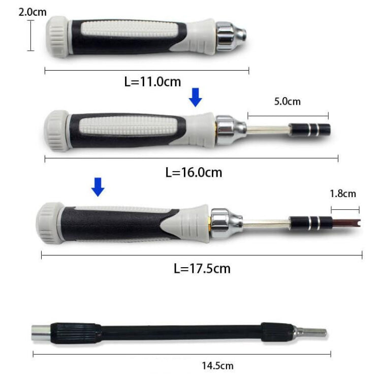 60 in 1 S2 Mobile Phone Notebook Computer Disassembly Tool Repair Phillips Screwdriver, 60 in 1 (Black)