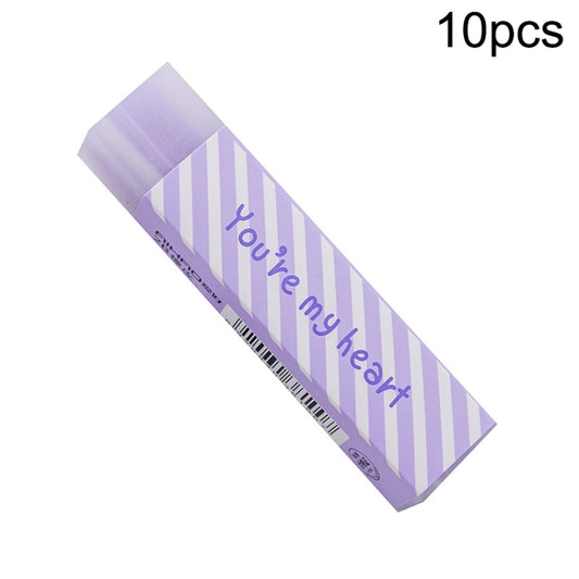 10pcs Long Love Eraser Witing Painting Office & School Supplies, Random Color Delivery, Long Love Eraser