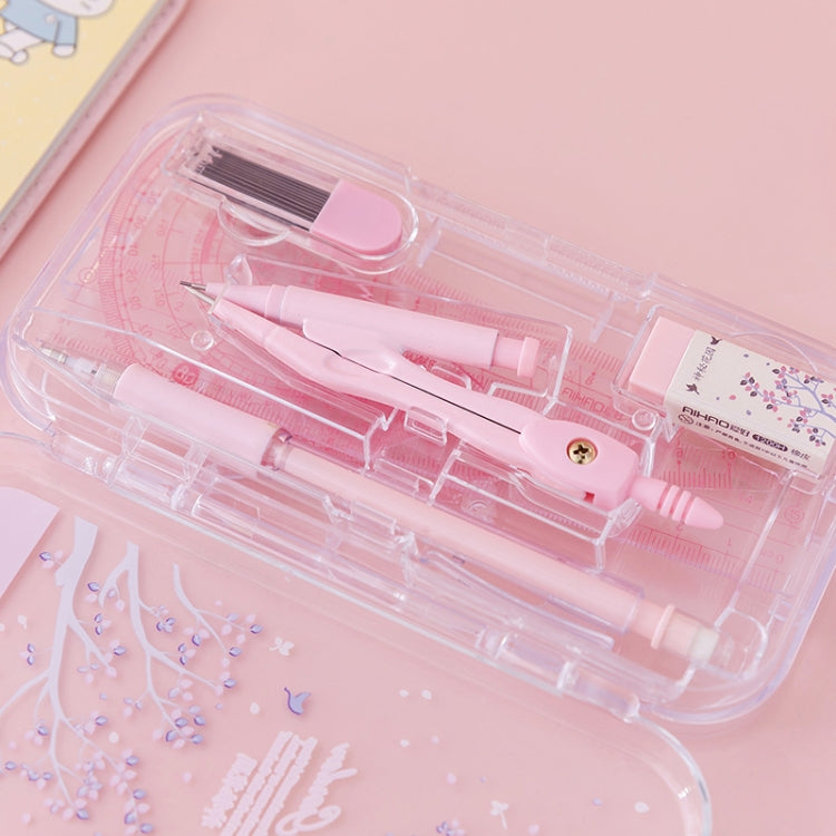 AIHAO Compass/Mechanical Pencil/Eraser/Pen Core/Ruler/Protractor Stationery Set Random Colour Delivery, 7707
