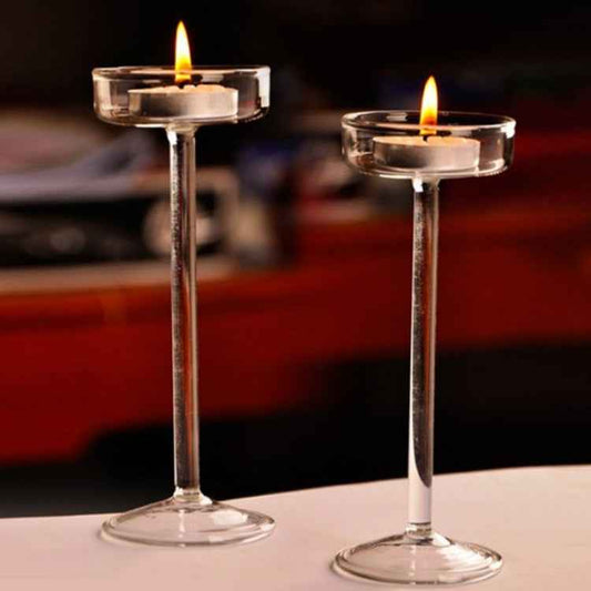 Glass Candlestick Luxury High Candlestick Romantic Dinner Decoration, 11.5cm, 16cm, 18.5cm