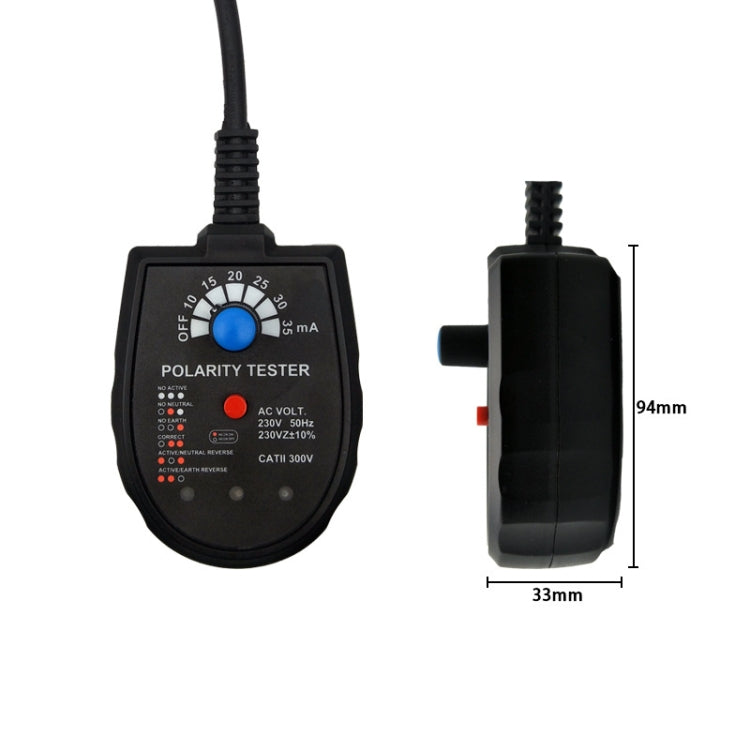S2001 Socket Phase Detector Multi-Function Three-Phase Loop Socket Circuit Leakage Detector, EU Plug