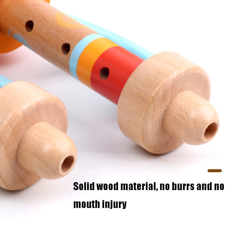 2 PCS Children Educational Early Education Wooden Horn Whistle Music Toy