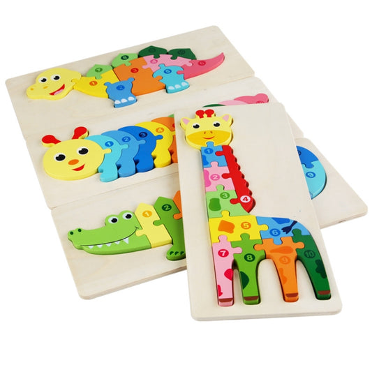 4 PCS / Sets Children Educational Wooden Dinosaur Animal 3D Puzzle Toys, 4 PCS / Sets Dinosaur Puzzle