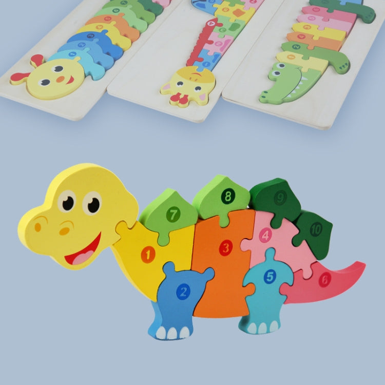 4 PCS / Sets Children Educational Wooden Dinosaur Animal 3D Puzzle Toys, 4 PCS / Sets Dinosaur Puzzle