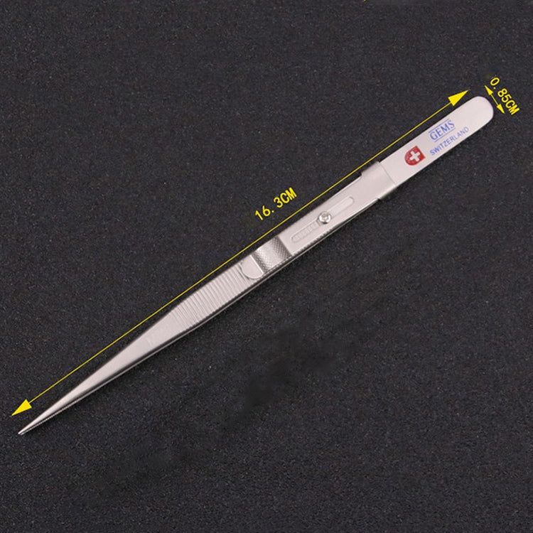 Non-Slip Diamond Tweezers Jewelry Tweezers Elastic Stainless Steel Gem Diamond Clips Durable Tools, With Slot and Lock