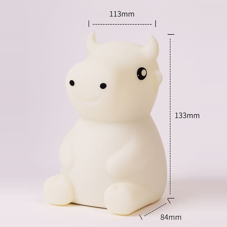 JX-YD-08 Silicone Calf Cow Night Light LED Colorful Dimming Pat Sleeping Bedside Lamp