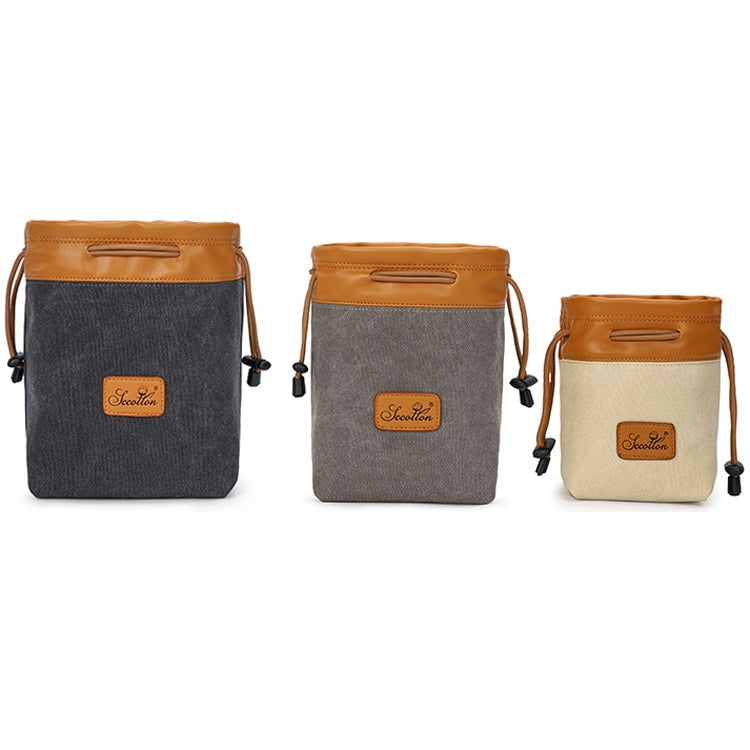 S.C.COTTON Liner Bag Waterproof Digital Protection Portable SLR Lens Bag Micro Single Camera Bag Photography Bag, Beige L, Carbon Black L, Gray L, Beige M, Carbon Black M, Gray M, Beige S, Carbon Black S, Gray S
