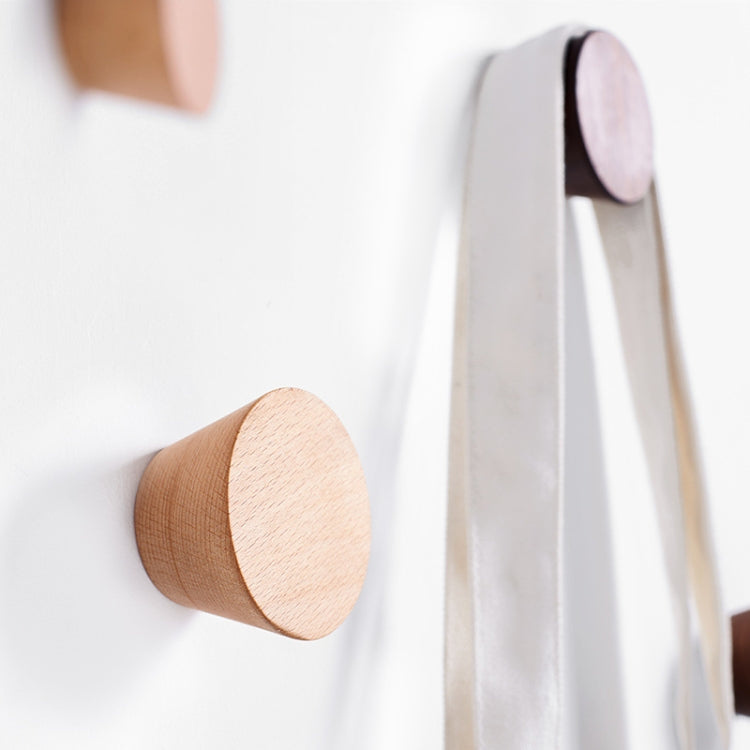 5 in 1 Solid Wood Coat Hook Wall Nail-Free Strong Sticky Hook